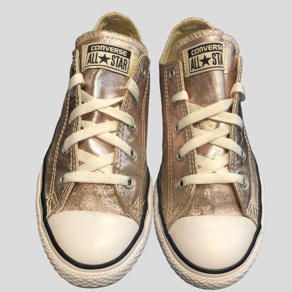 Converse Other - Converse Chuck Taylor Youth Size 3 All Stars Metallic Rose Pink Girls Shoes Y3